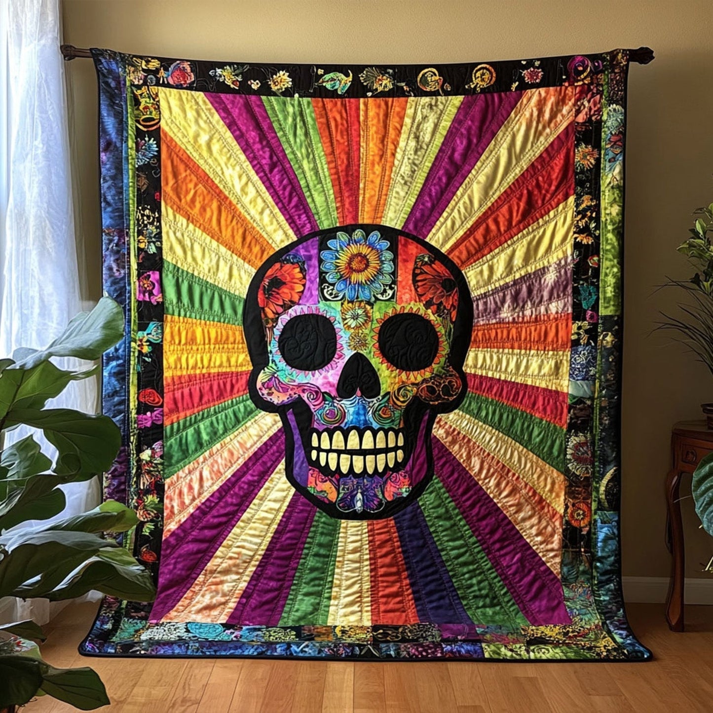 Skull and Shine Quilted Blanket - Throw (55" x 60")