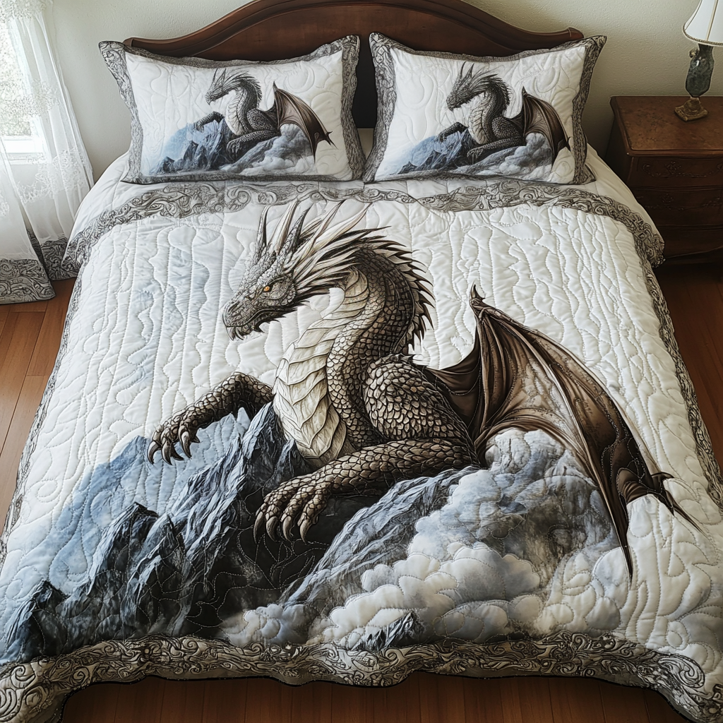 Skybound Scales Quilted Bedding Set - Single (59" x 70")
