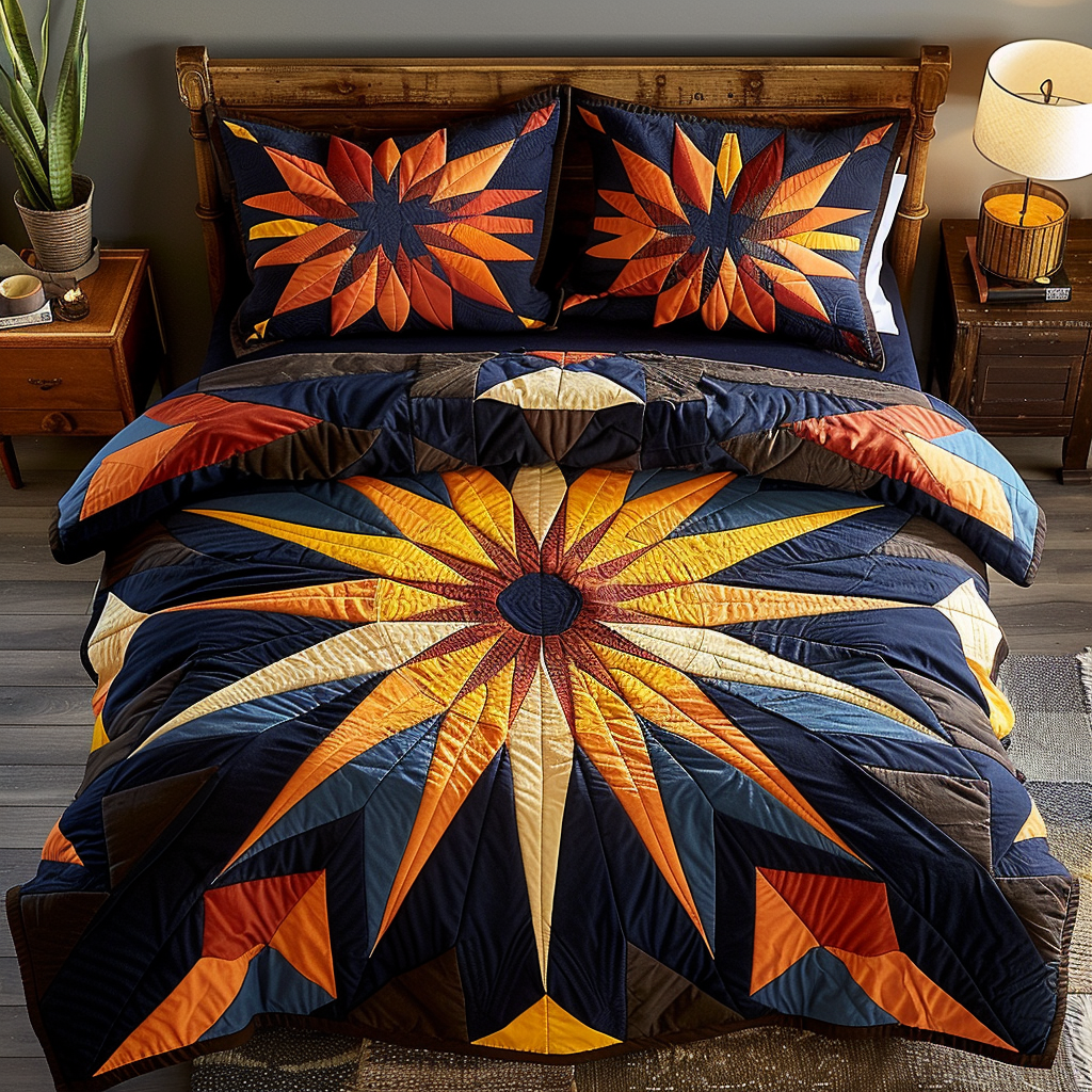 Skyward Star 3-Piece Quilted Bedding Set - Single (59" x 70")