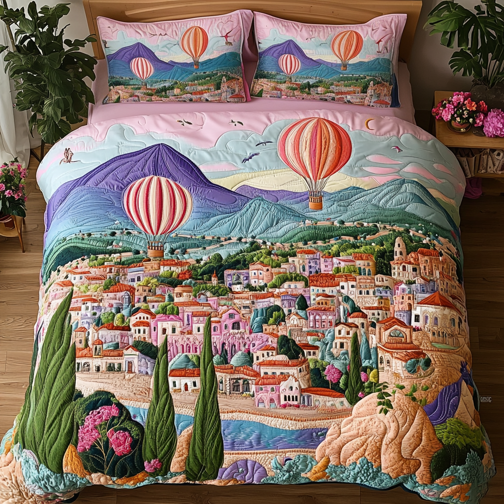 Skyward Dreams 3-Piece Quilted Bedding Set - Single (59" x 70")