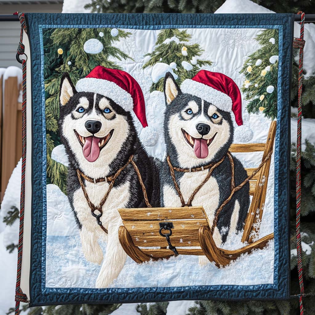 Sledding Smiles Quilted Blanket - Throw (55" x 60")