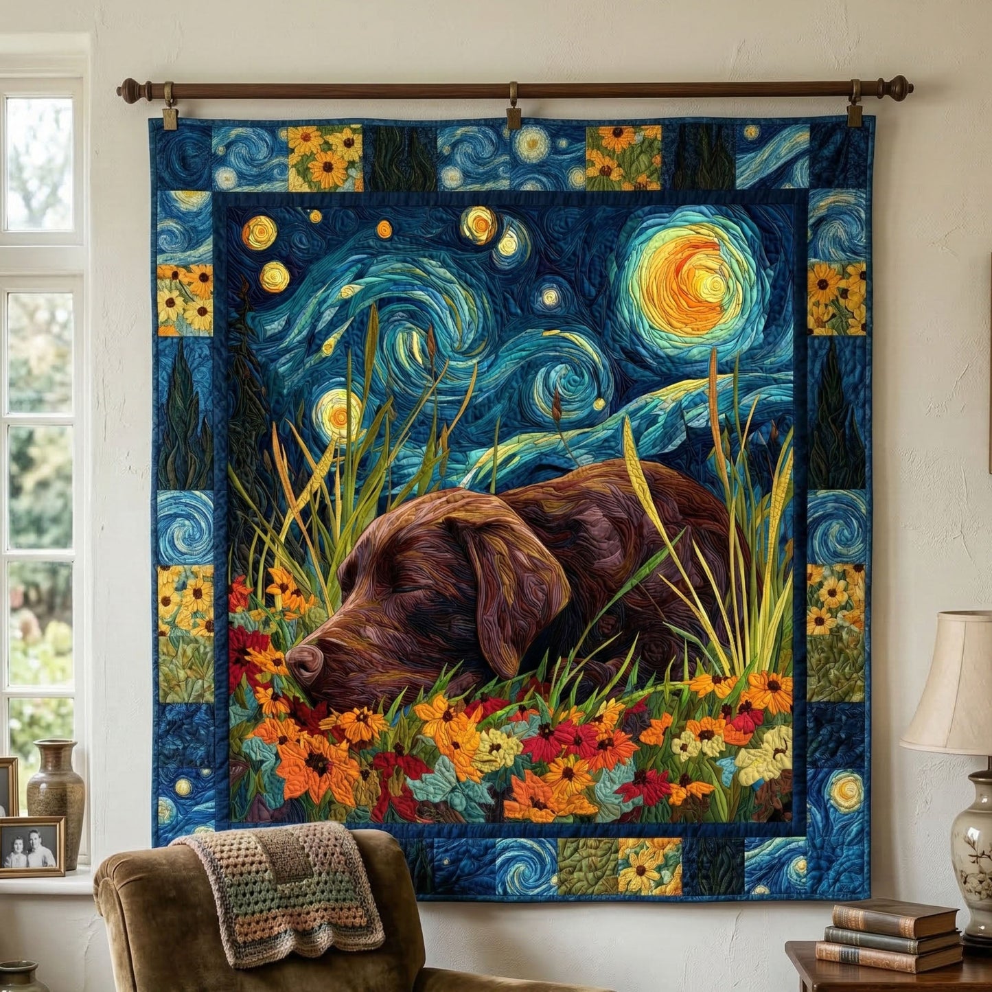 Sleeping Labrador Garden Quilted Blanket - Baby (30" x 40") - Pack 1