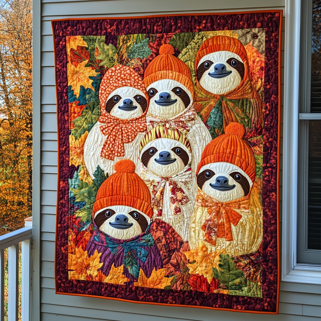 Sloth's Paradise Quilted Blanket - Throw (55" x 60")
