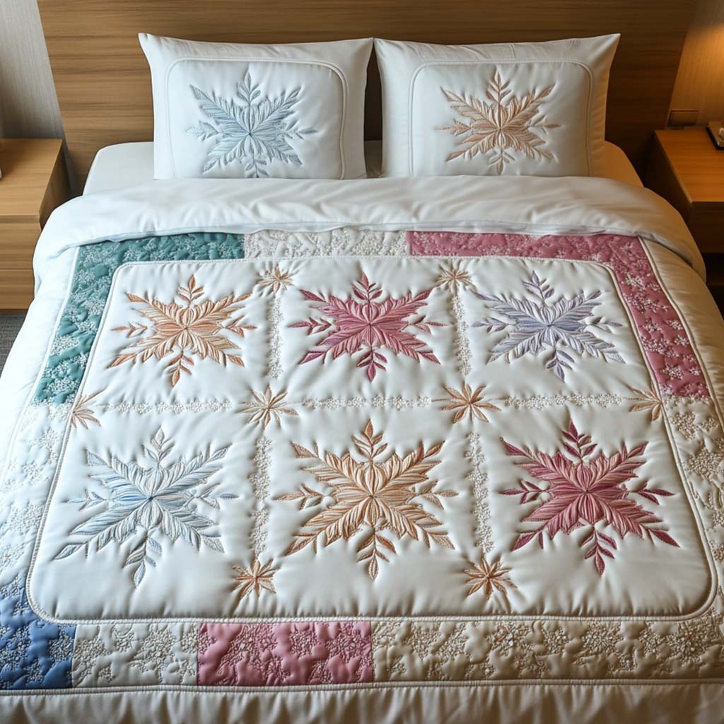 Snow Dream 3-Piece Quilted Bedding Set - Single (59" x 70")