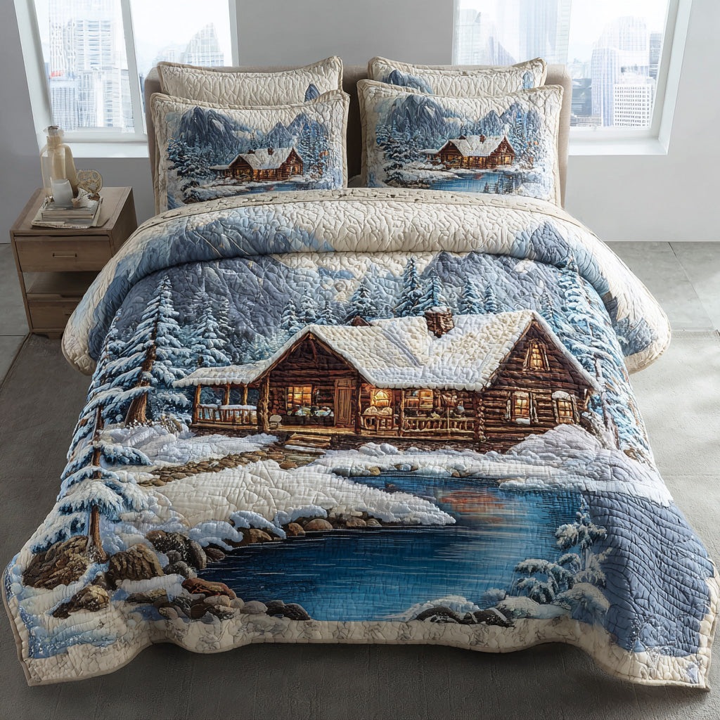 Snowcrest Forest Haven 3-Piece Quilted Bedding Set - Single (59" x 70")