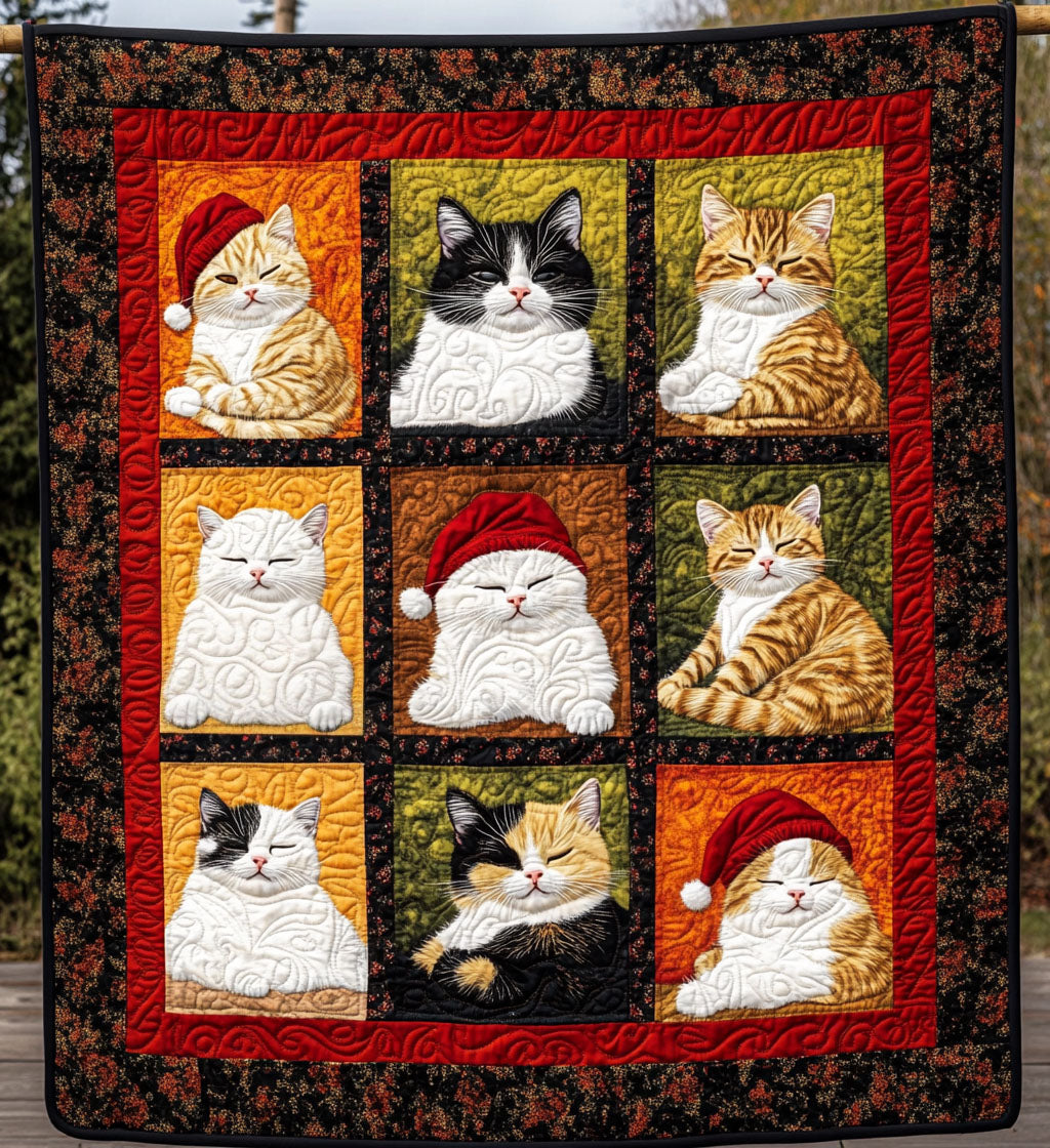 Snowflake Kitty Quilted Blanket - Throw (55" x 60")