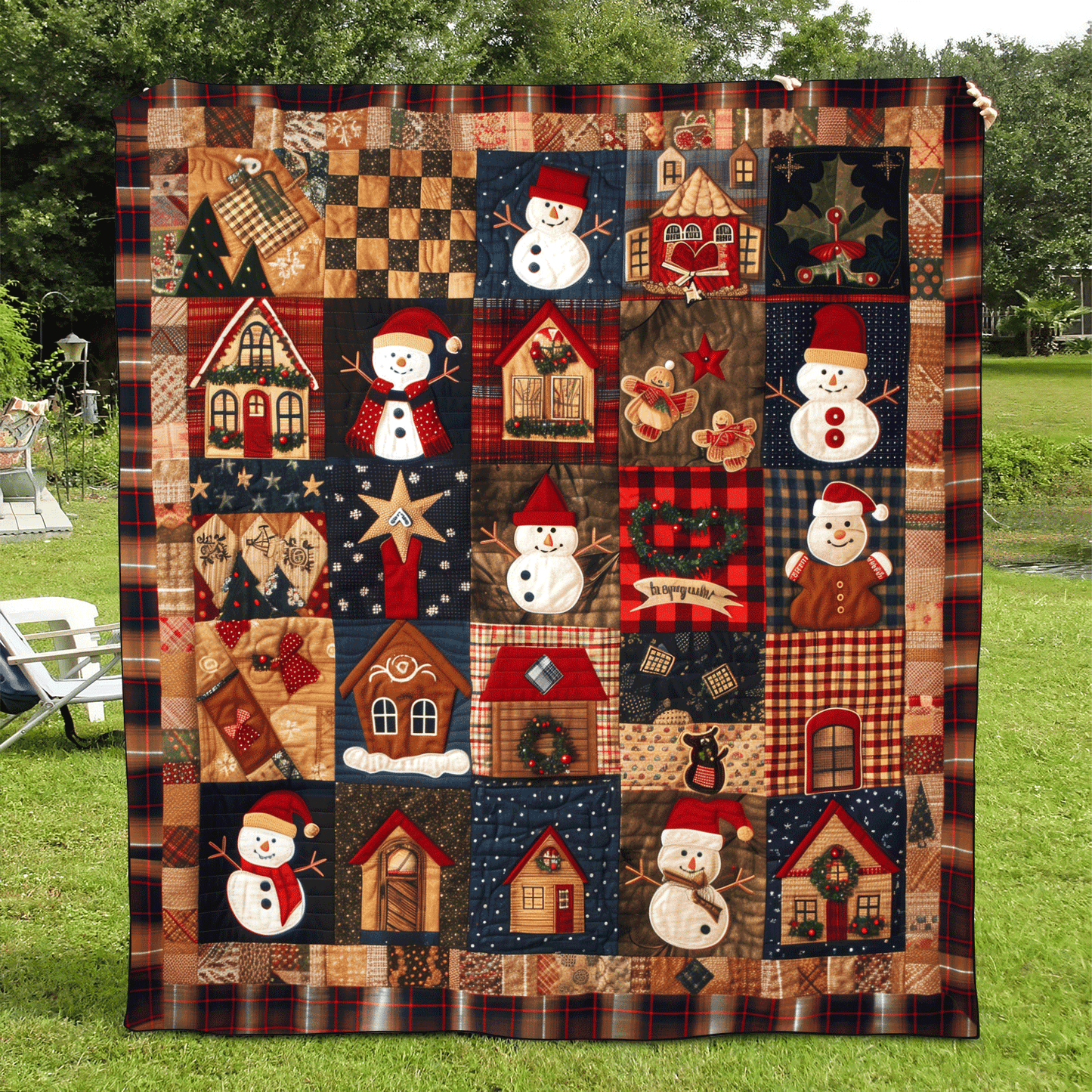 Snowman Jubilee Quilted Blanket - Throw (55" x 60")