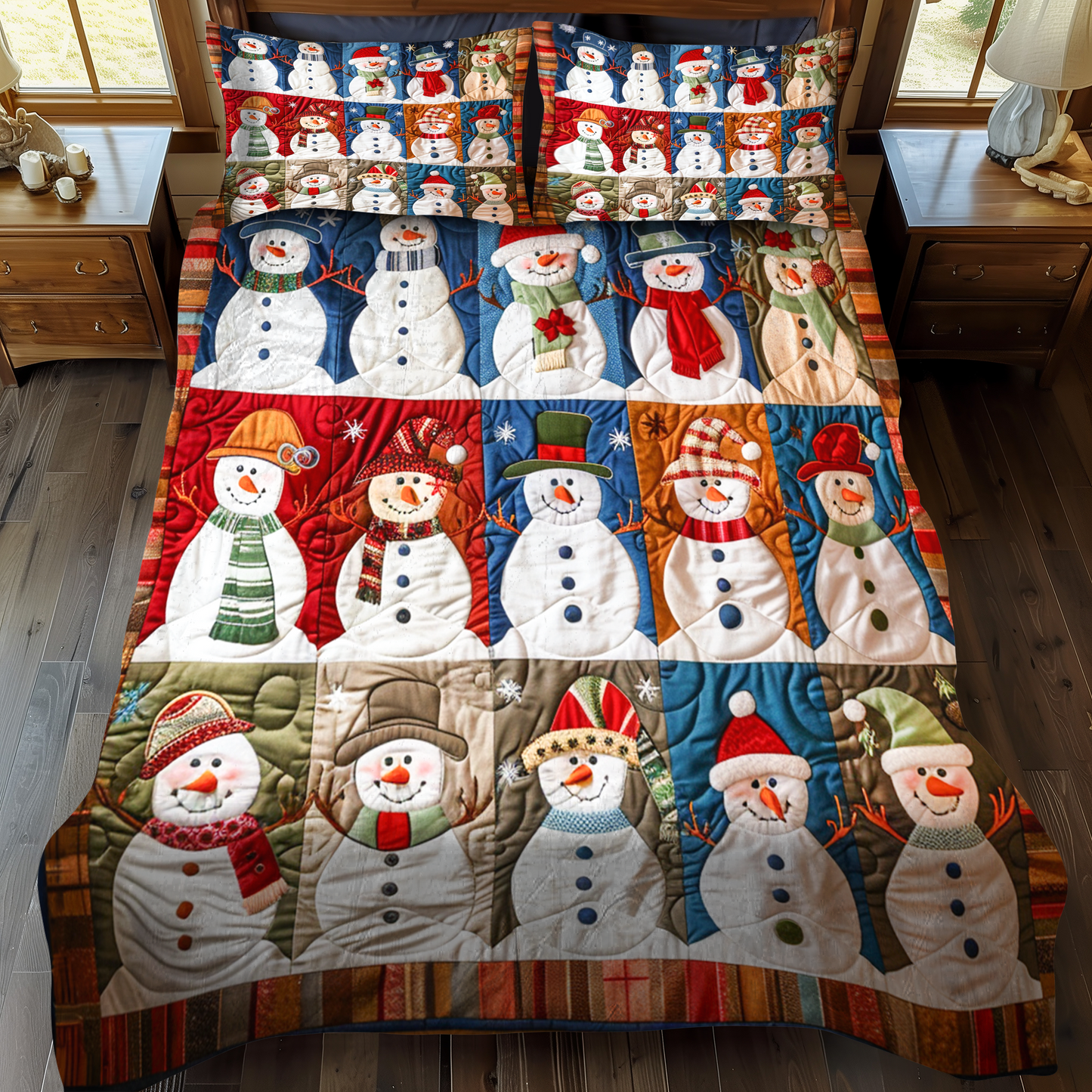 Snowy Cheer 3-Piece Quilted Bedding Set - Single (59" x 70")