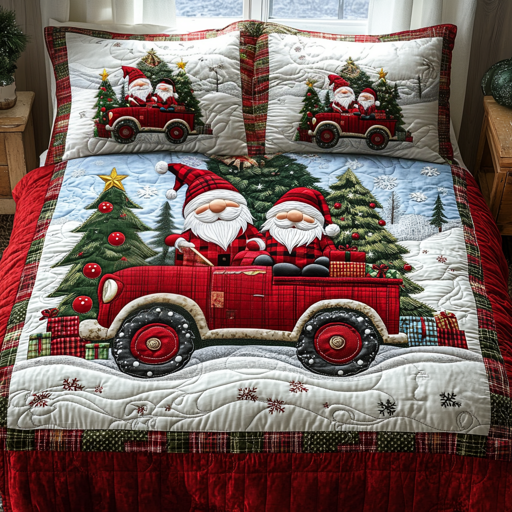 Snowy Companions Quilted Bedding Set - Single (59" x 70")