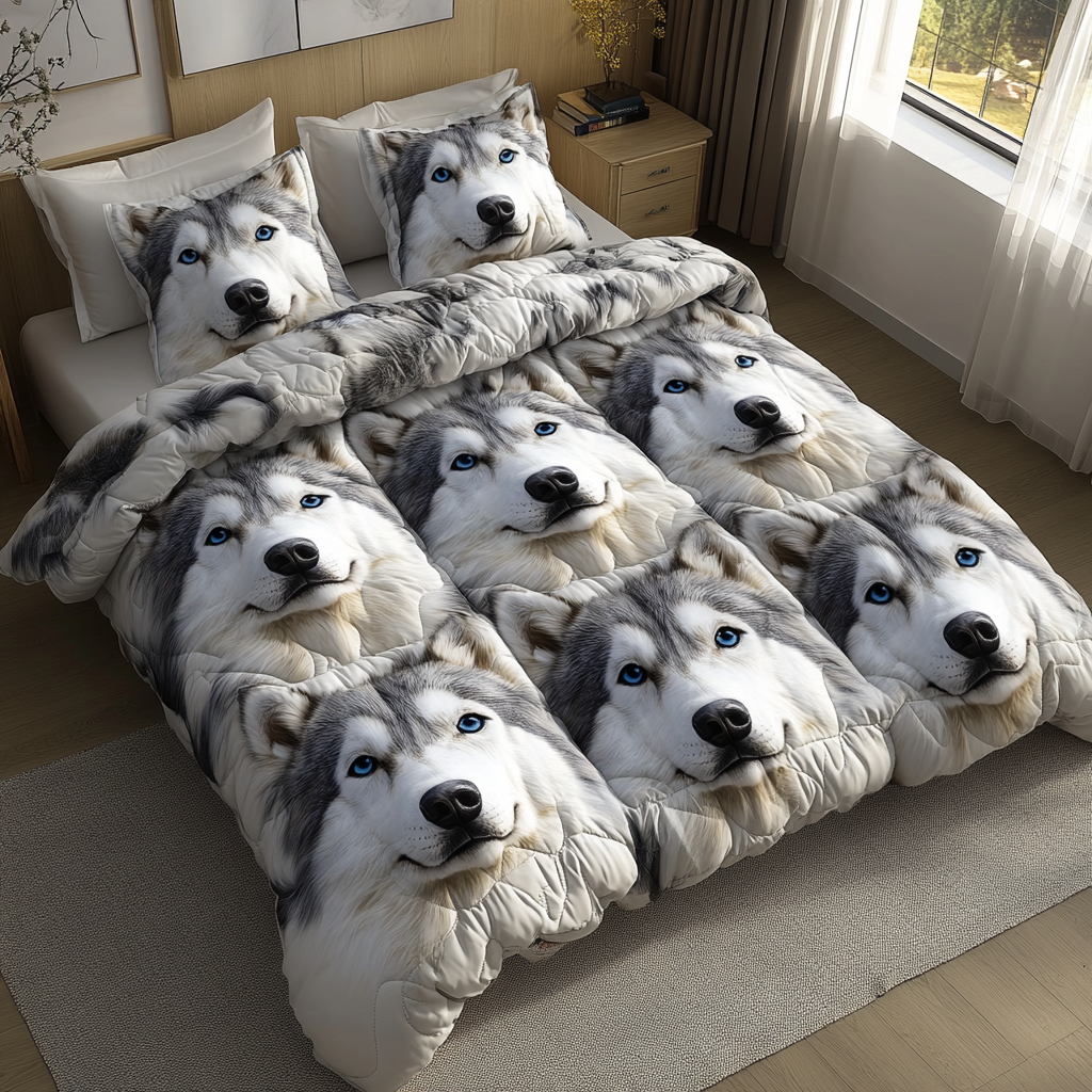Snowy Trails 3-Piece Quilted Bedding Set - Single (59" x 70")