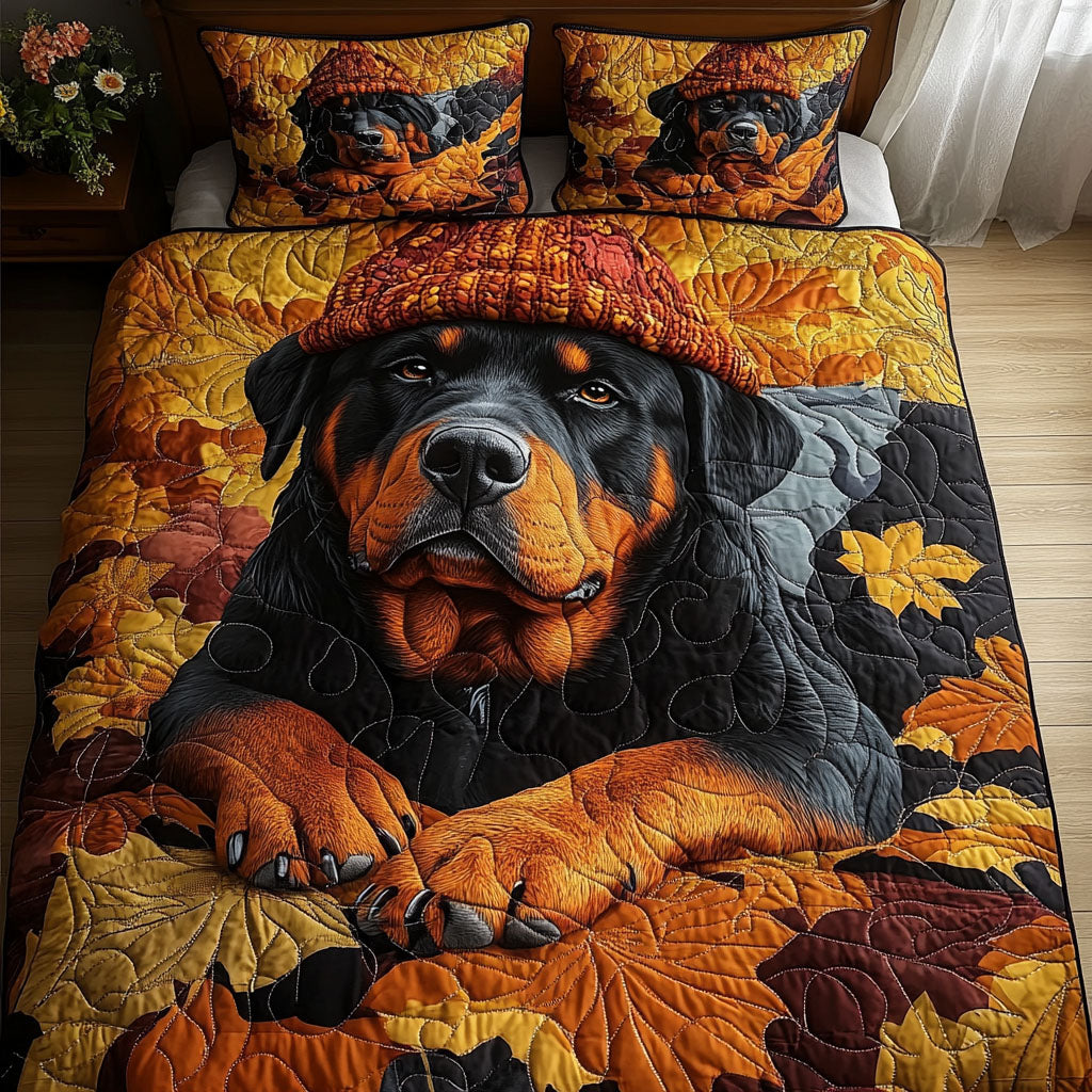 Snuggle Pup Patch 3-Piece Quilted Bedding Set - Single (59" x 70")
