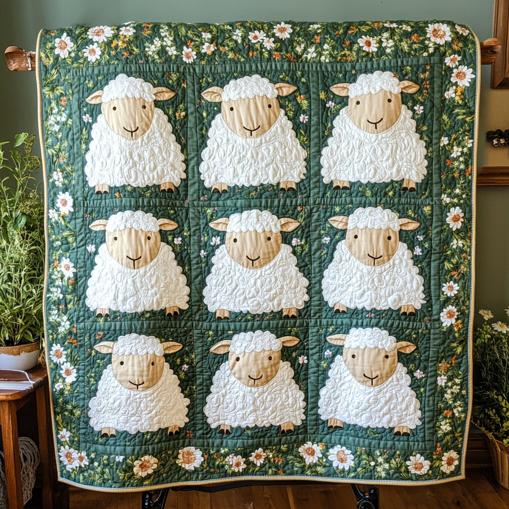 Soft Meadow Quilted Blanket - Throw (55" x 60")