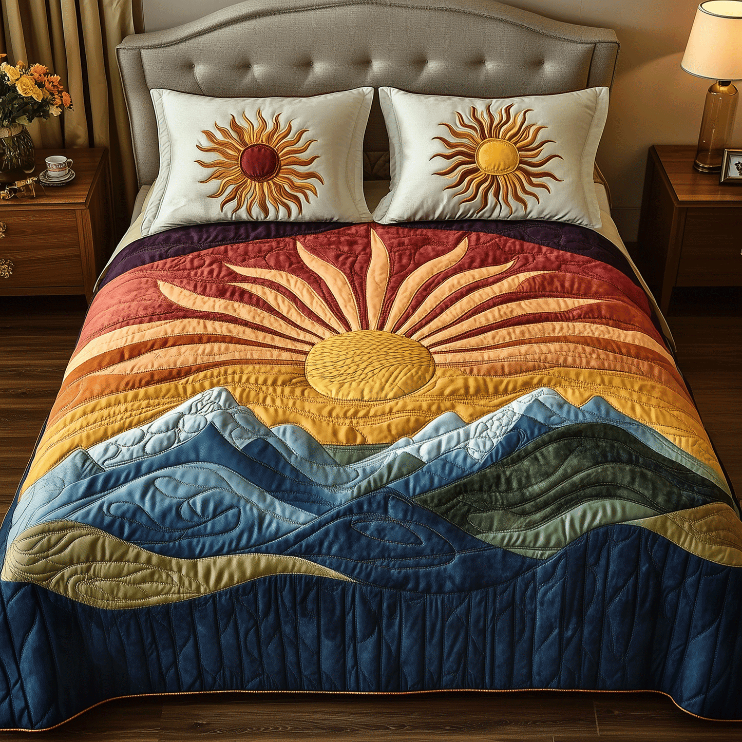 Solar Glow 3-Piece Quilted Bedding Set - Single (59" x 70")