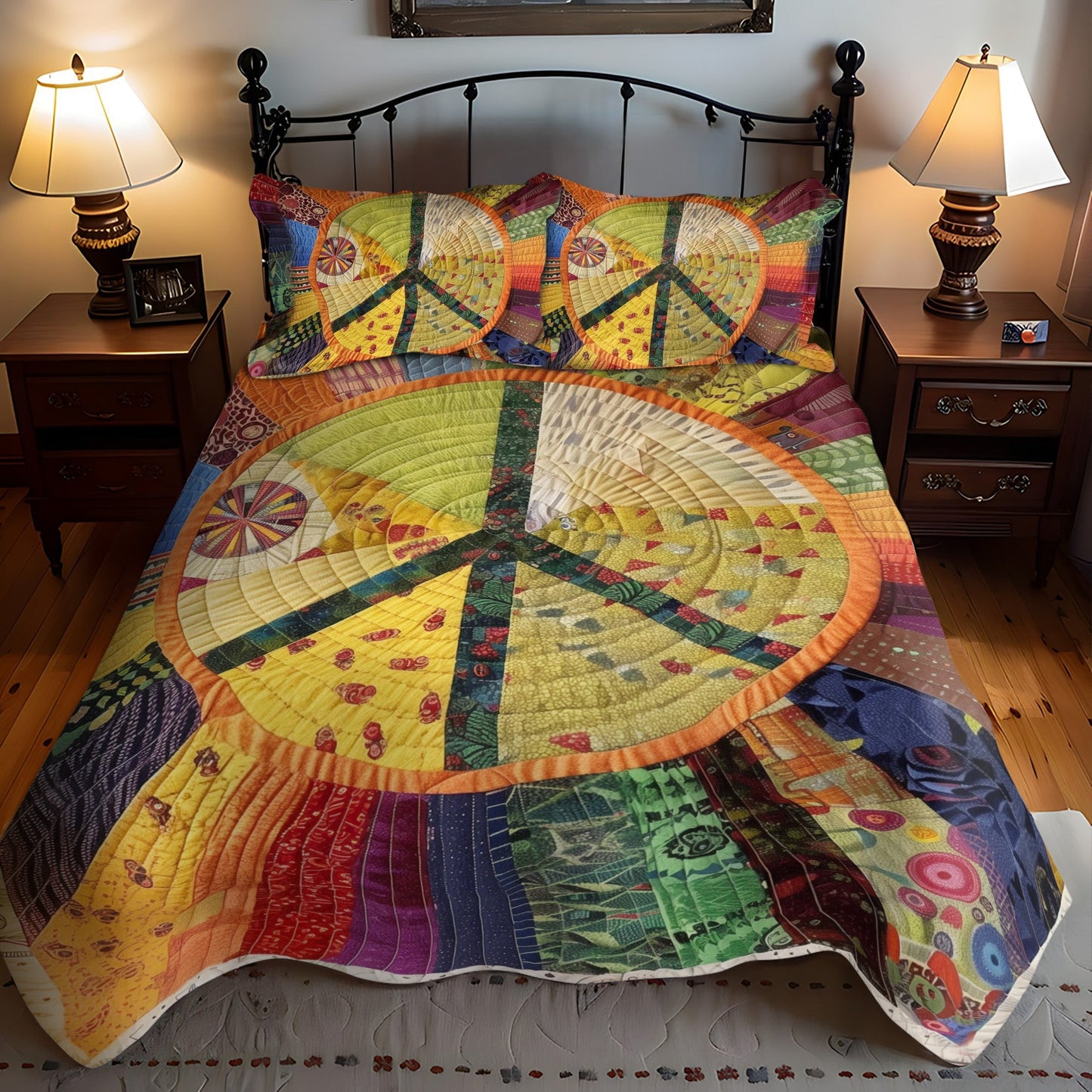 Solar Peace 3-Piece Quilted Bedding Set - Single (59" x 70")