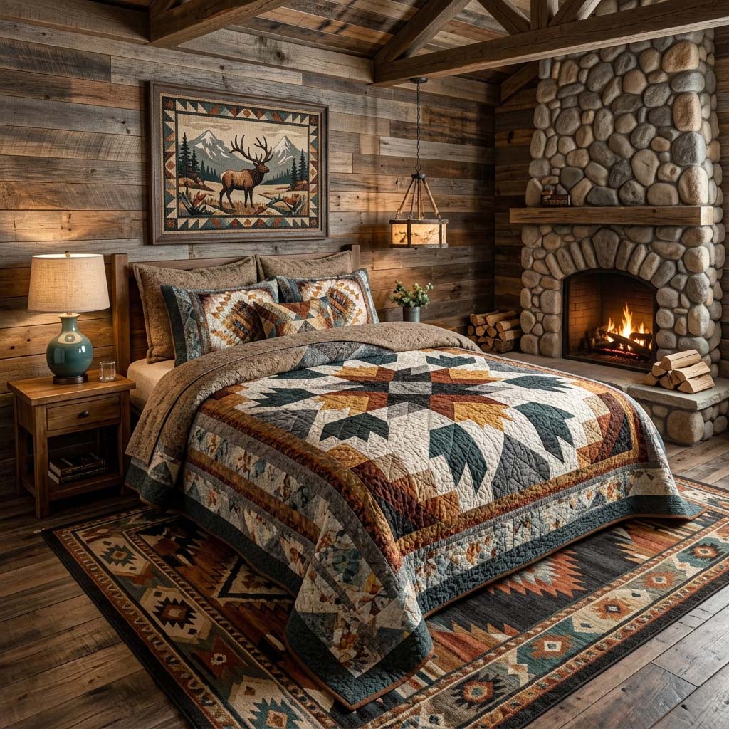 Southwest Canyon Lodge 3-Piece Quilted Bedding Set - Single (59" x 70")