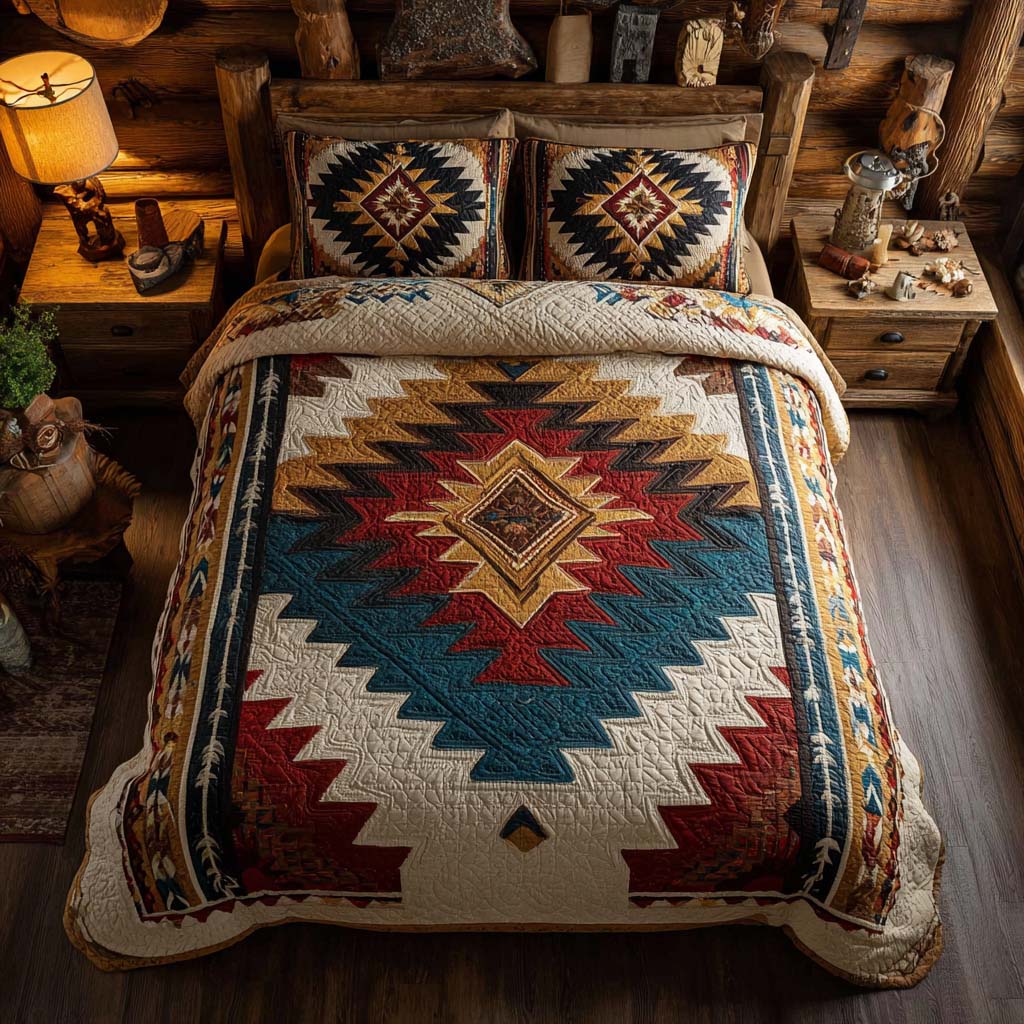 Southwestern Sunrise Peak 3-Piece Quilted Bedding Set - Single (59" x 70")