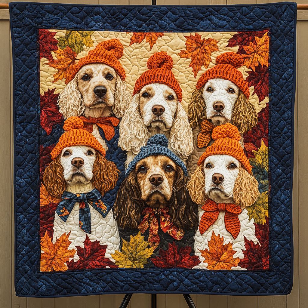 Spaniel Autumn Trails Quilted Blanket - Throw (55" x 60")
