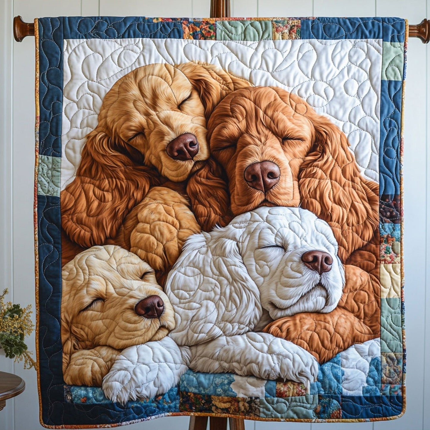 Spaniel Moments Quilted Blanket - Throw (55" x 60")
