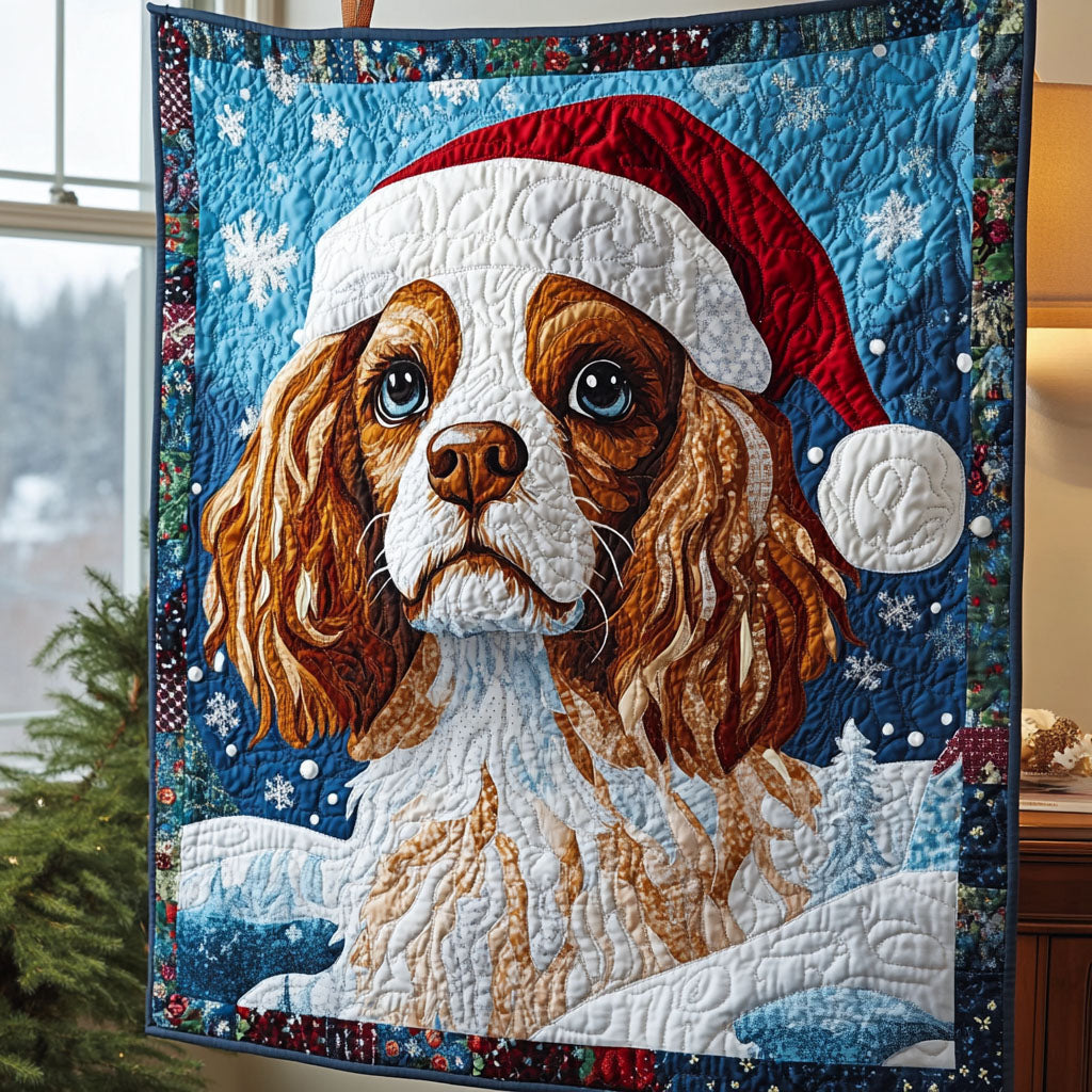 Spaniel Starry Night Quilted Blanket - Throw (55" x 60")