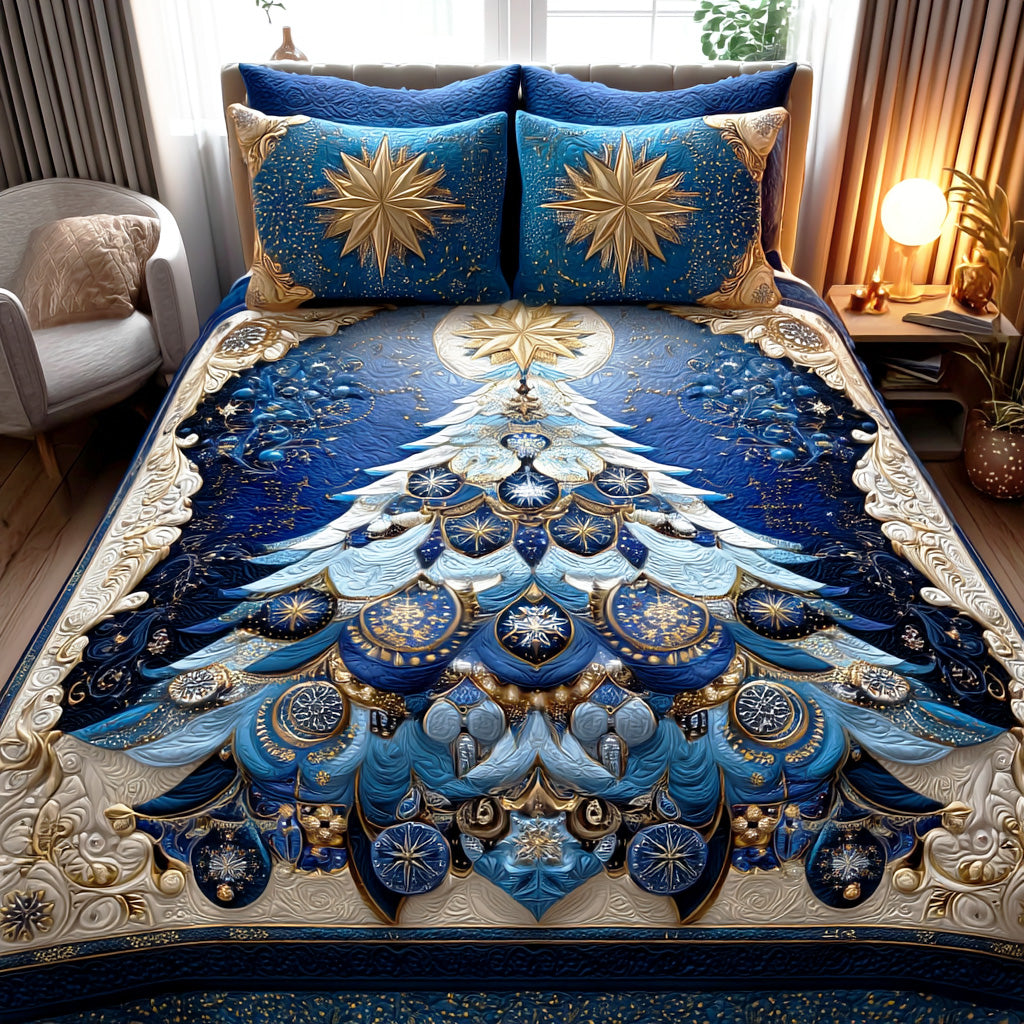 Sparkling Tree Charm 3-Piece Quilted Bedding Set - Single (59" x 70")