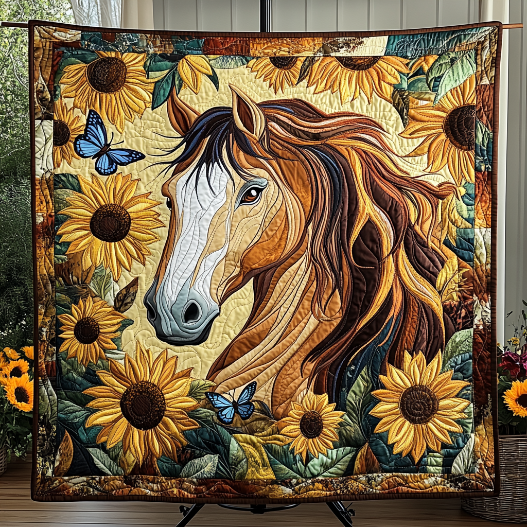 Spirit of the Plains Quilted Blanket - Throw (55" x 60")
