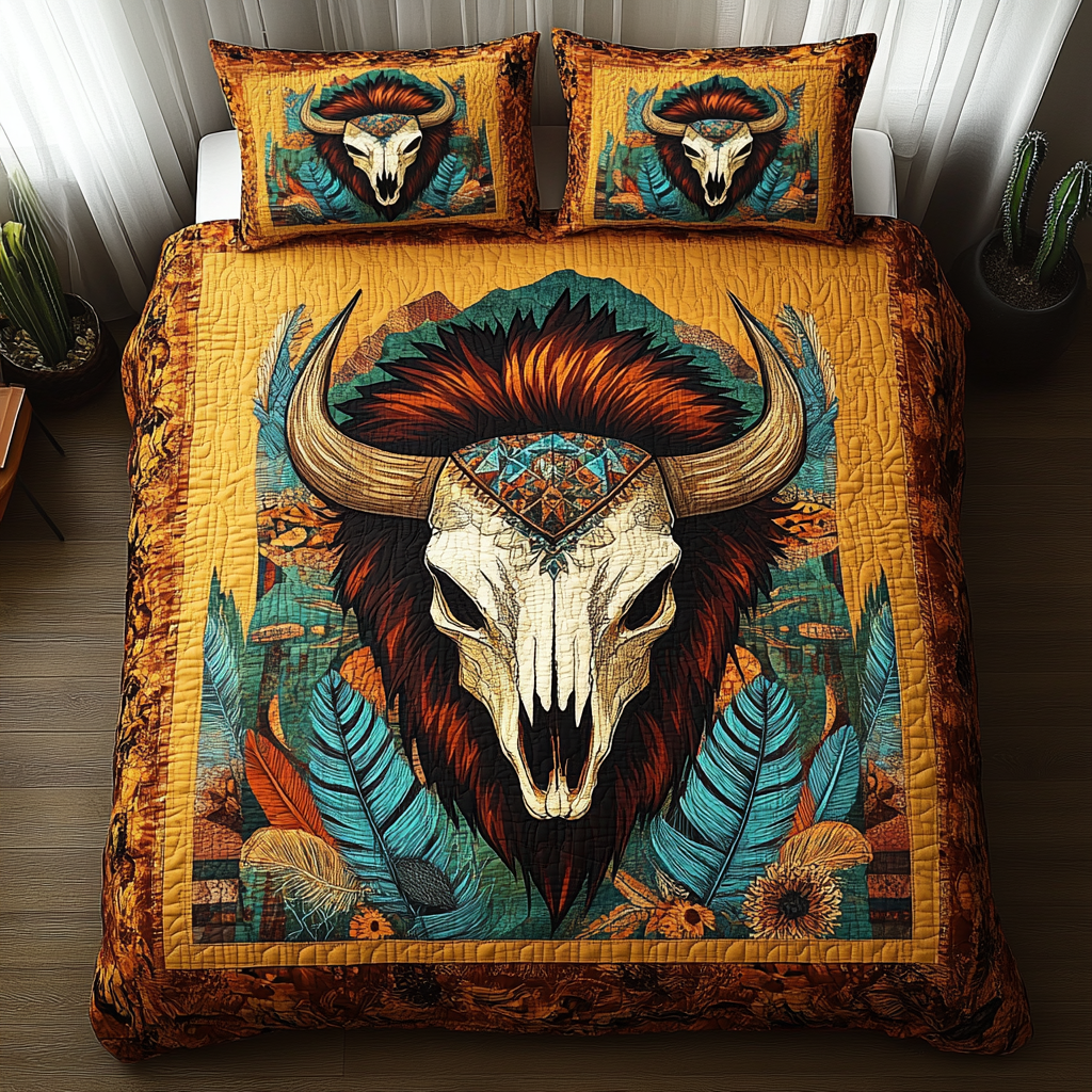 Spirit of the Plains Quilted Bedding Set - Single (59" x 70")