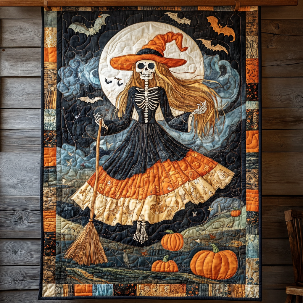Spooky Cat Quilted Blanket - Throw (55" x 60")