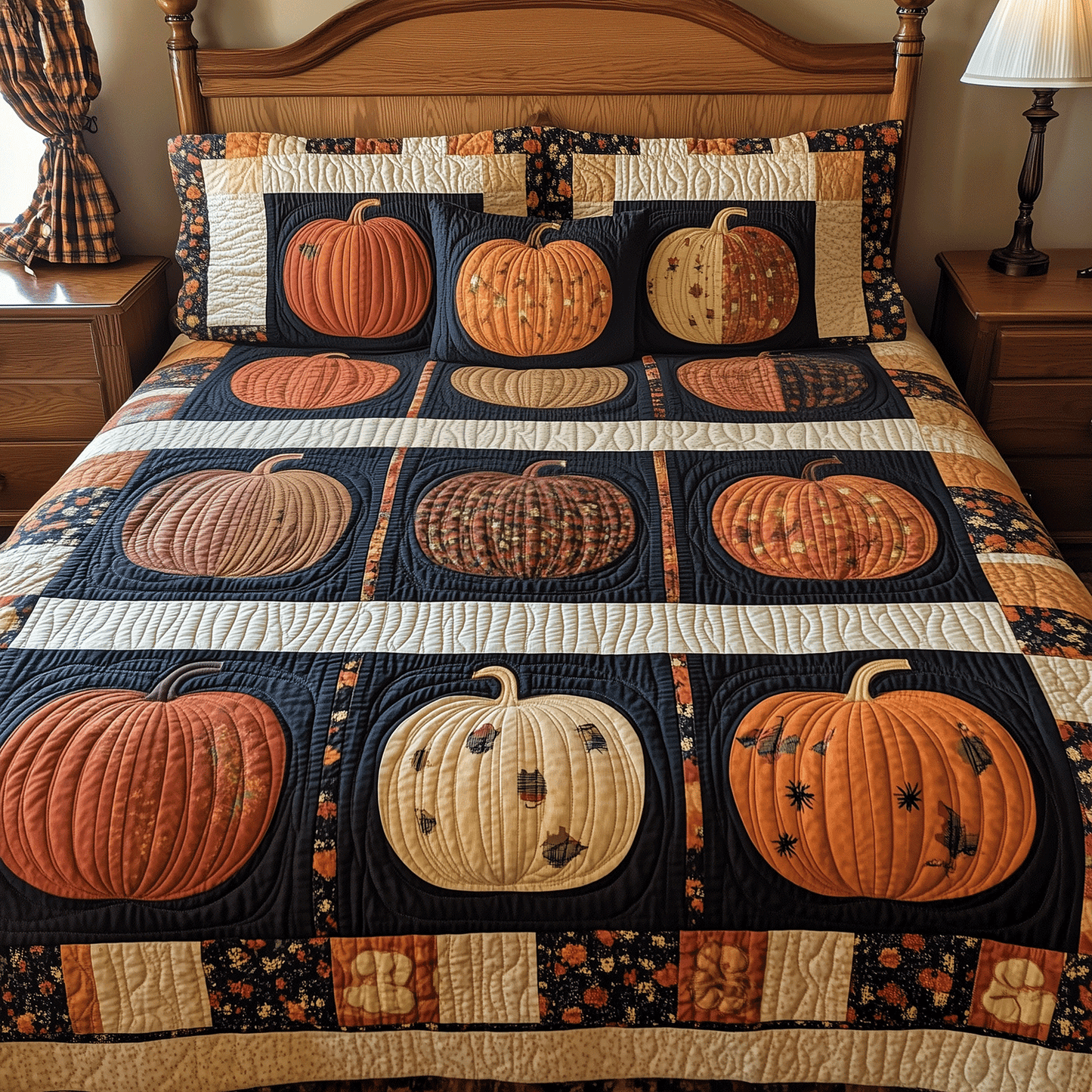 Spooky Harvest 3-Piece Quilted Bedding Set - Single (59" x 70")