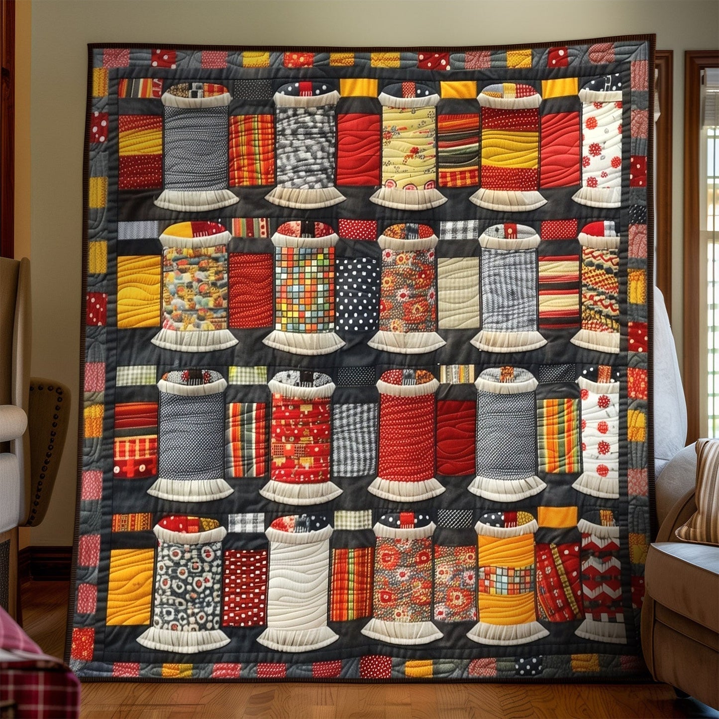 Spool Artistry Quilted Blanket - Throw (55" x 60")