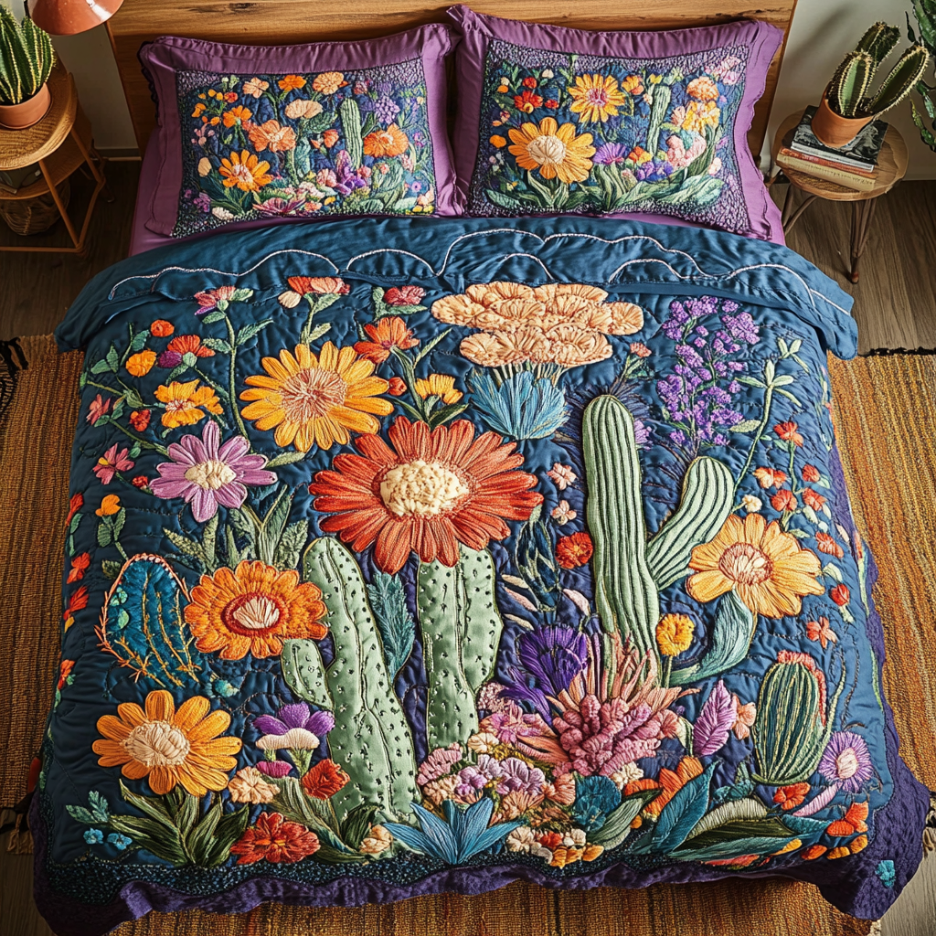 Spring Awakening 3-Piece Quilted Bedding Set - Single (59" x 70")