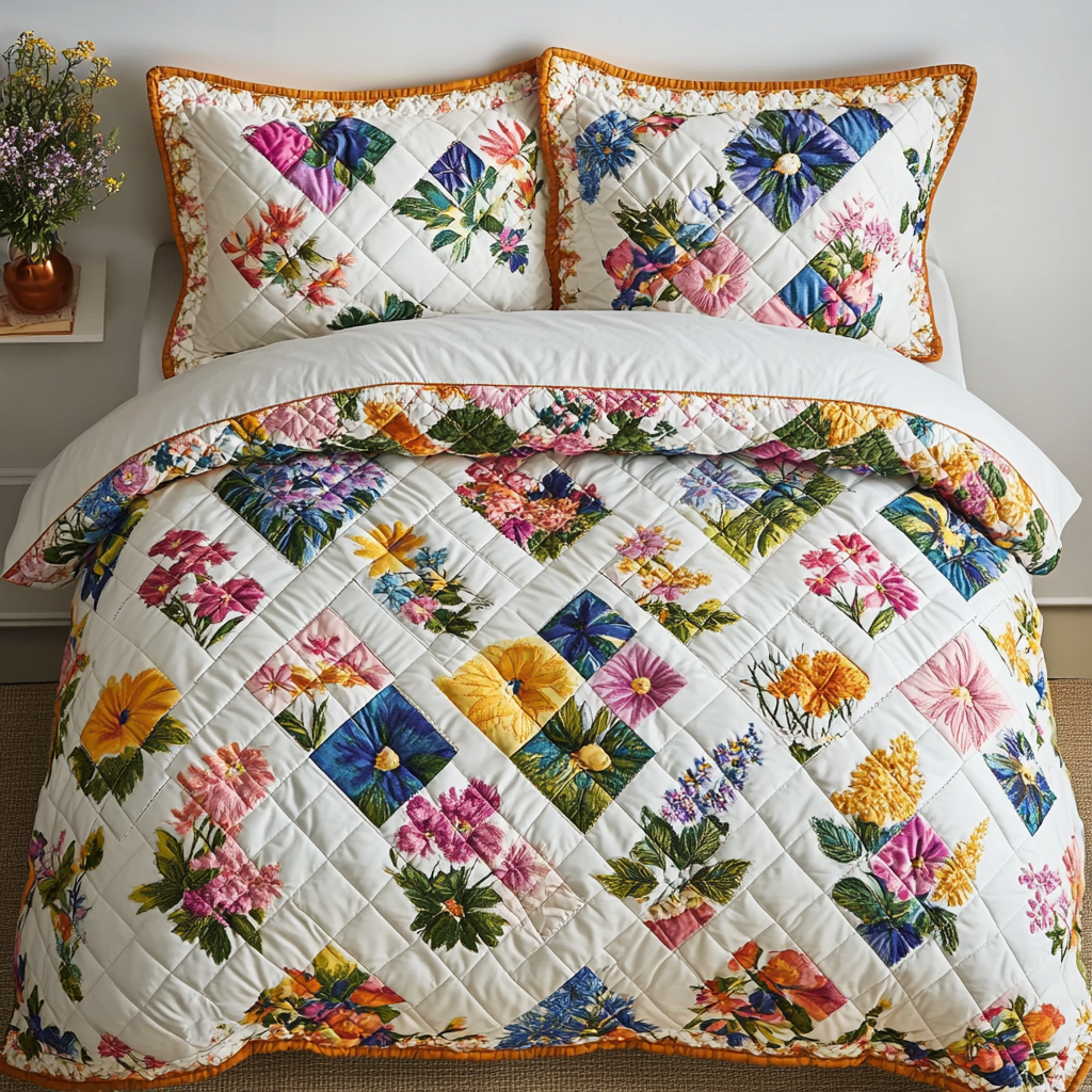 Spring Charm 3-Piece Quilted Bedding Set - Single (59" x 70")