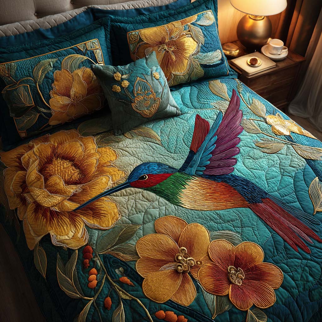 Spring Dance 3-Piece Quilted Bedding Set - Single (59" x 70")