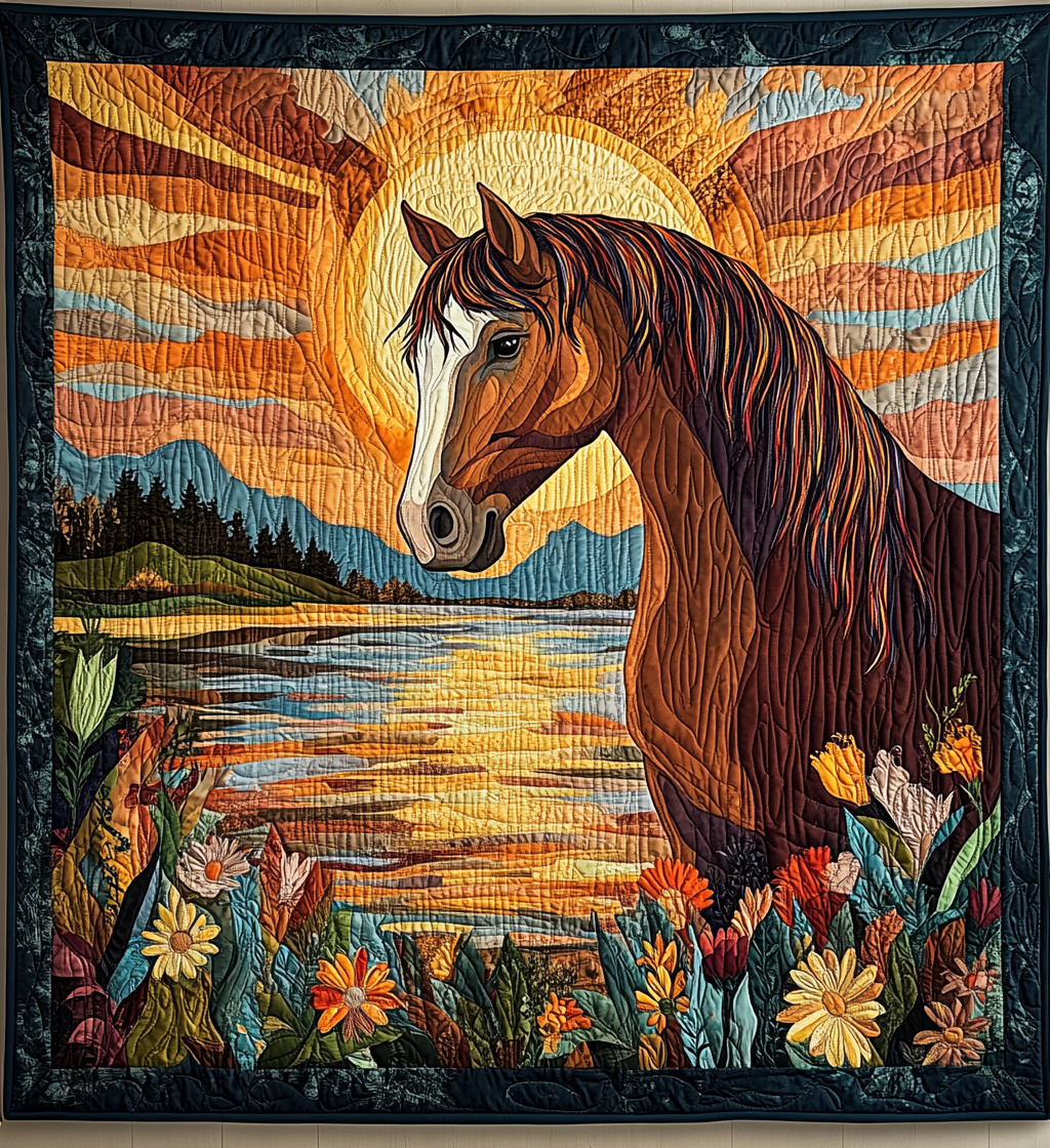 Stallion Grace Quilted Blanket - Throw (55" x 60")
