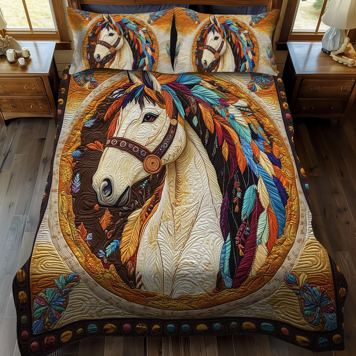 Stallion Spirit 3-Piece Quilted Bedding Set - Single (59" x 70")