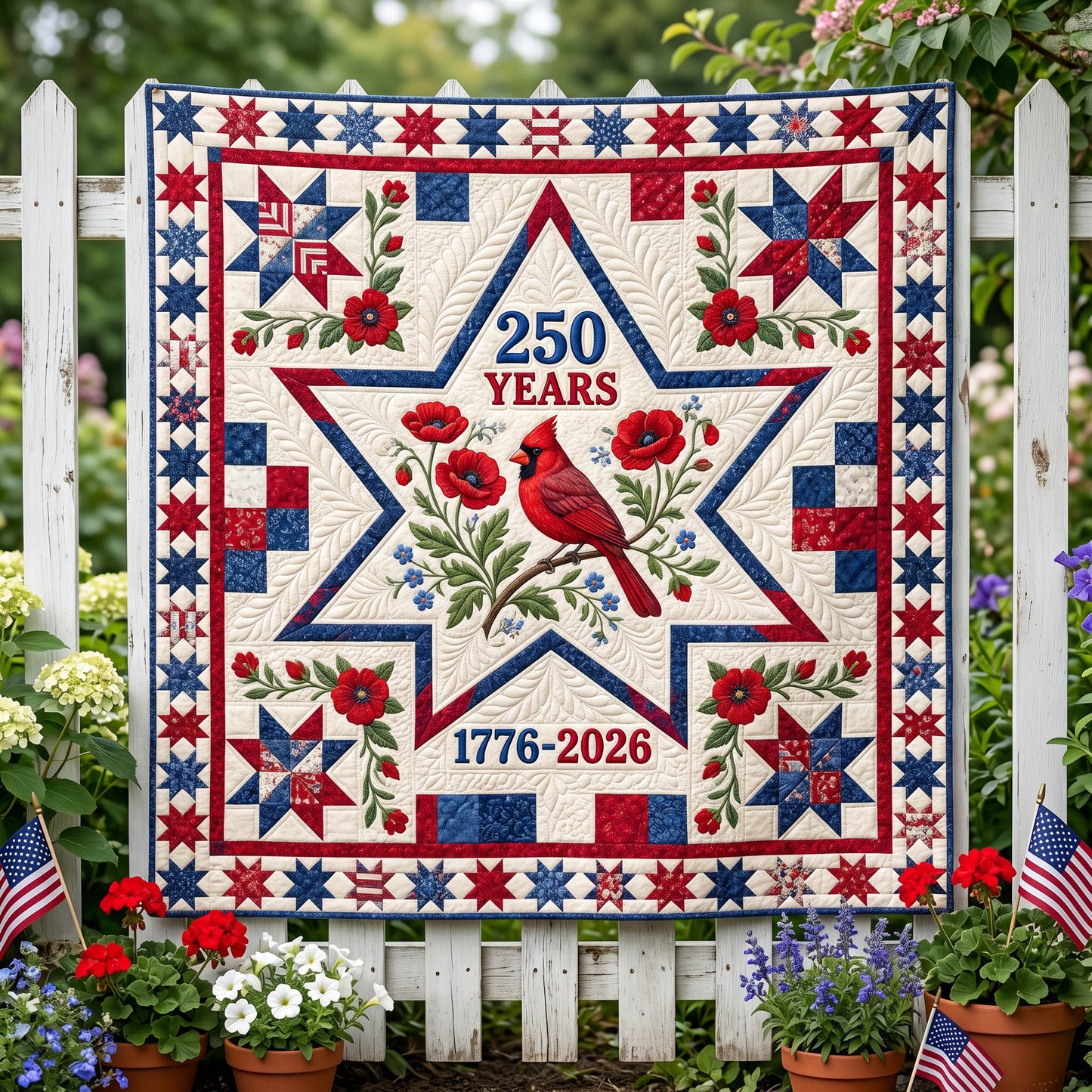 Star Cardinal Quilted Blanket - Baby (30" x 40") - Pack 1