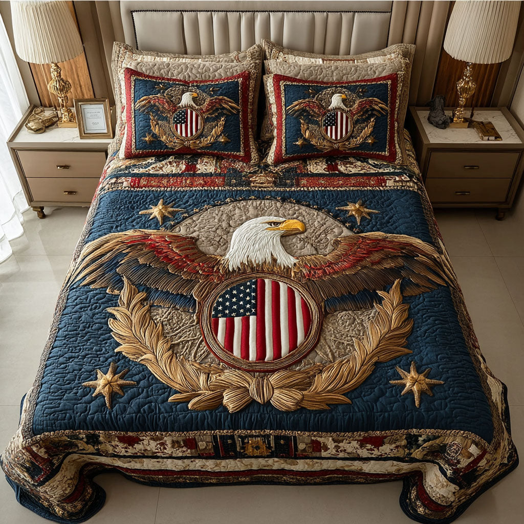 Star Eagle 3-Piece Quilted Bedding Set - Single (59" x 70")
