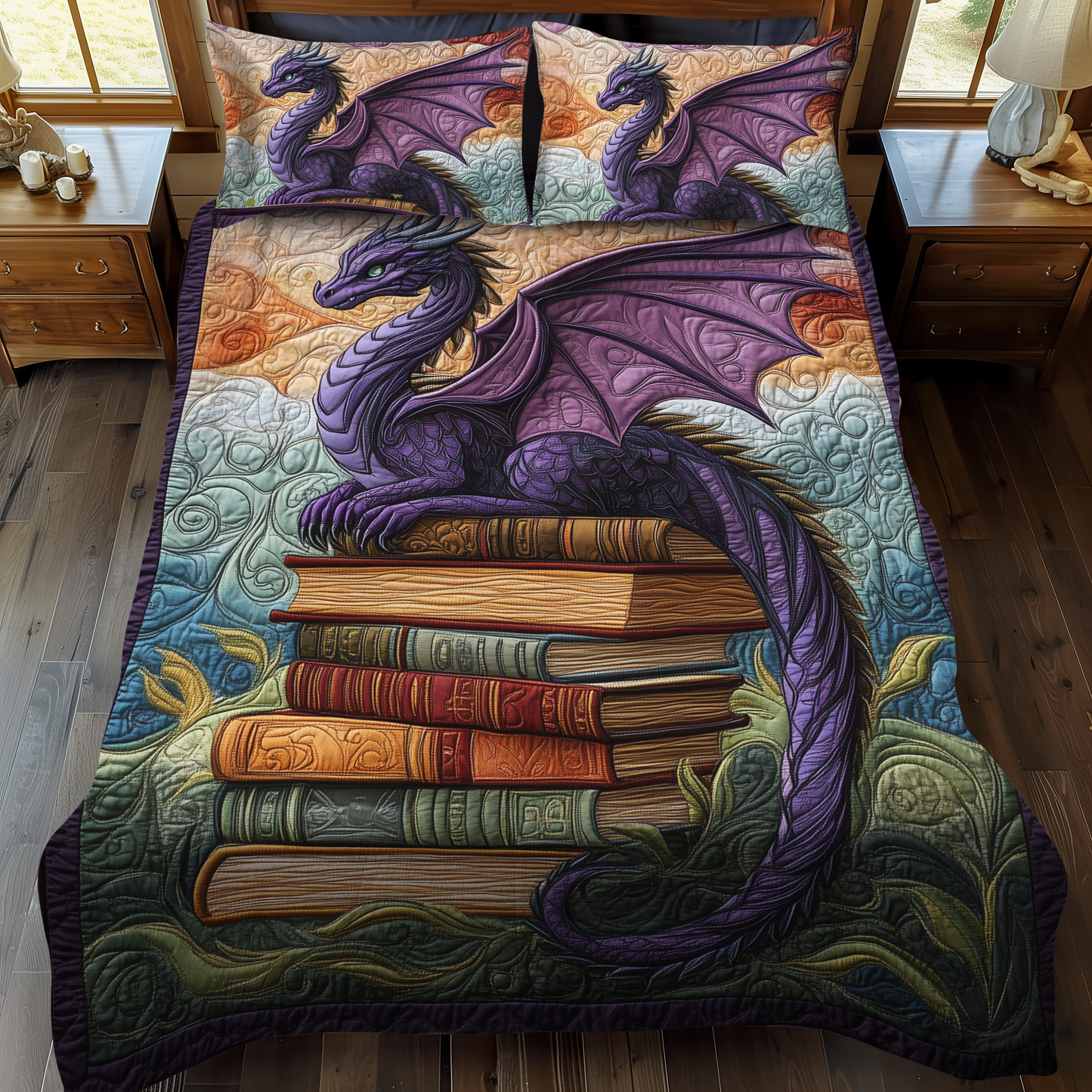 Starborn Scales 3-Piece Quilted Bedding Set - Single (59" x 70")