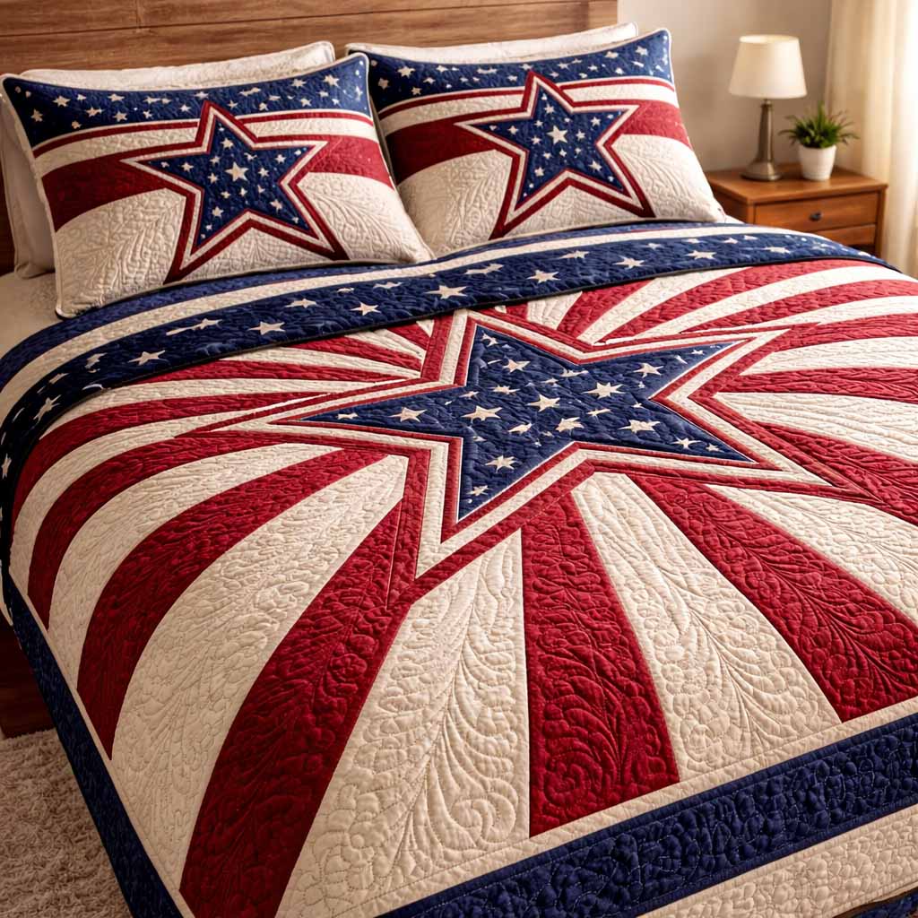 Starburst Pride 3-Piece Quilted Bedding Set - Single (59" x 70")