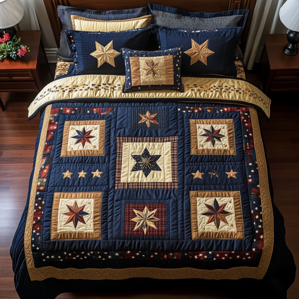 Starfield Quilt 3-Piece Quilted Bedding Set - Single (59" x 70")