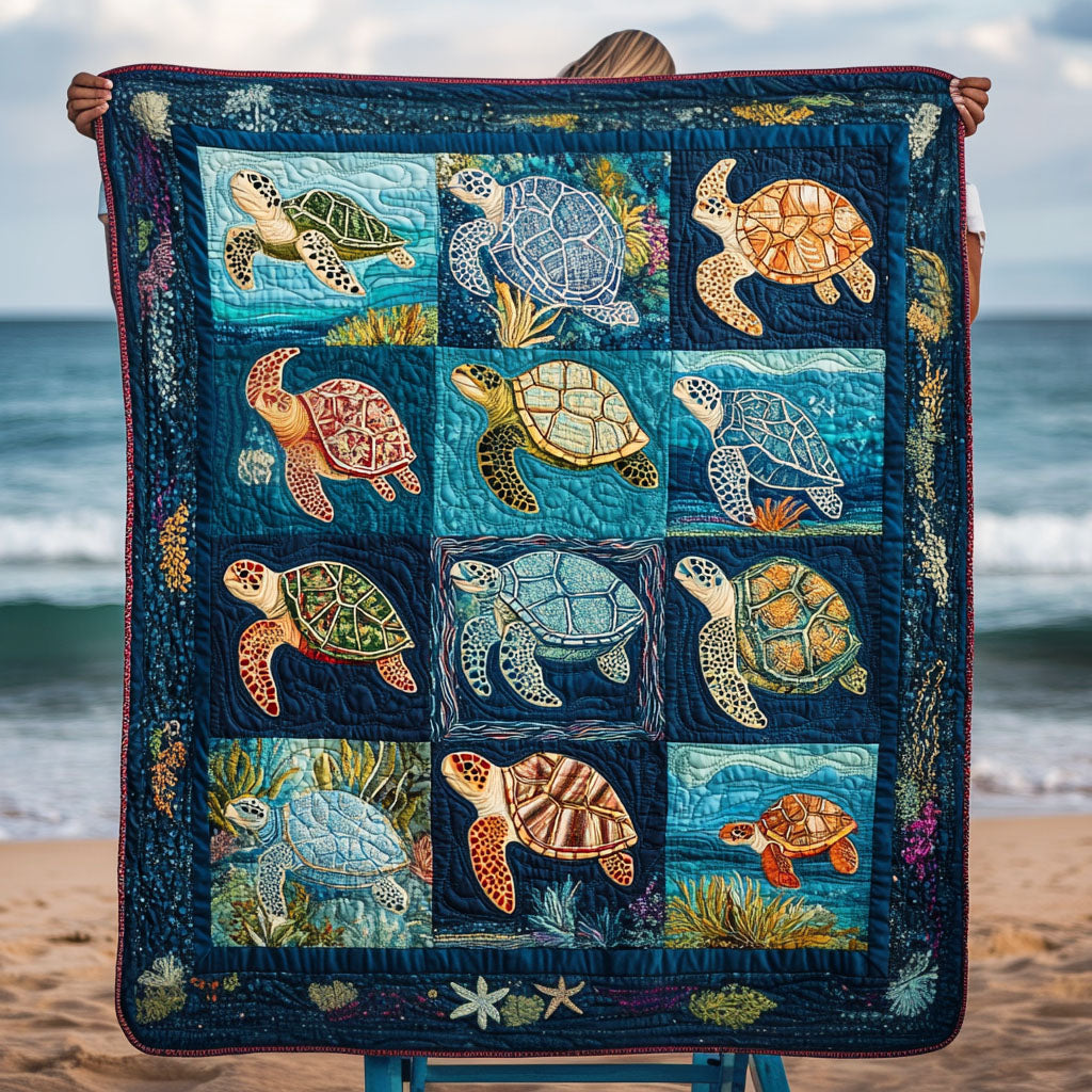 Starfish Sands Quilted Blanket - Throw (55" x 60")