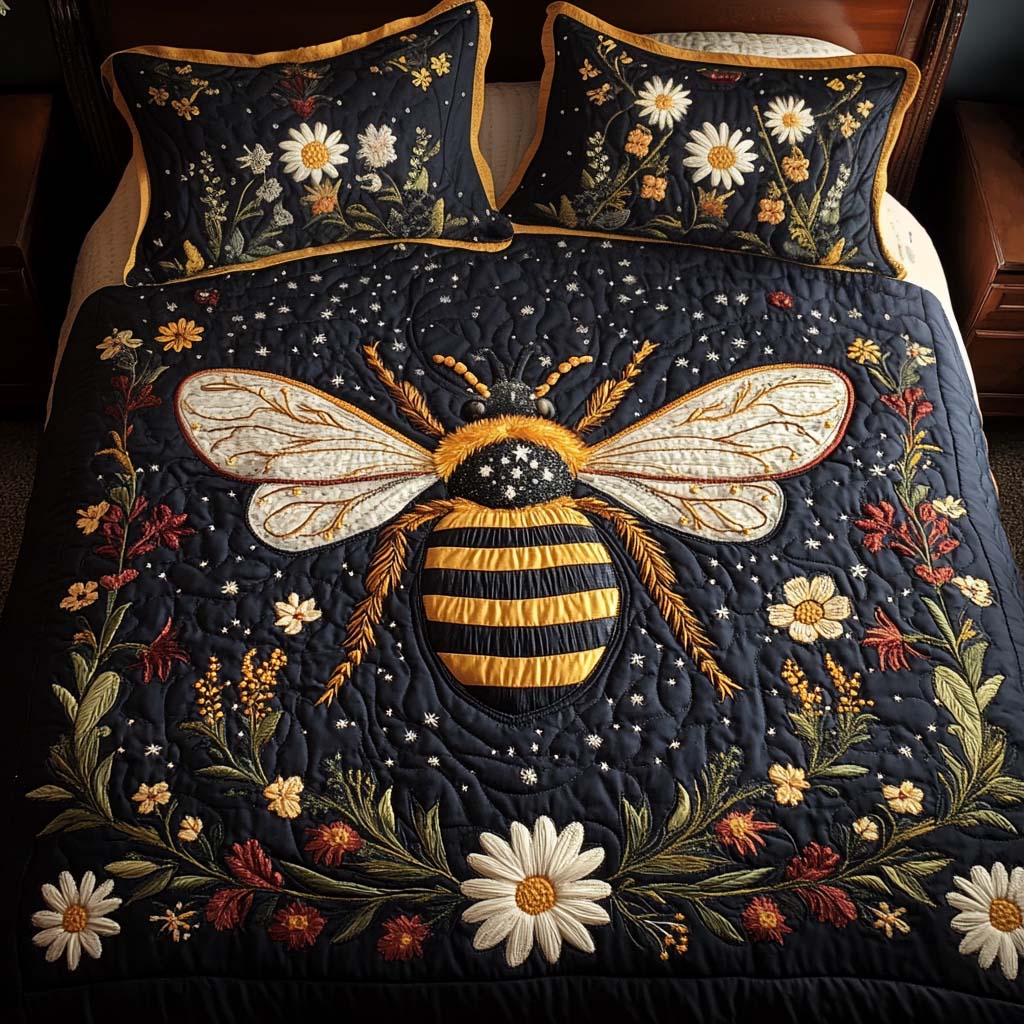 Starlight Bee 3-Piece Quilted Bedding Set - Single (59" x 70")