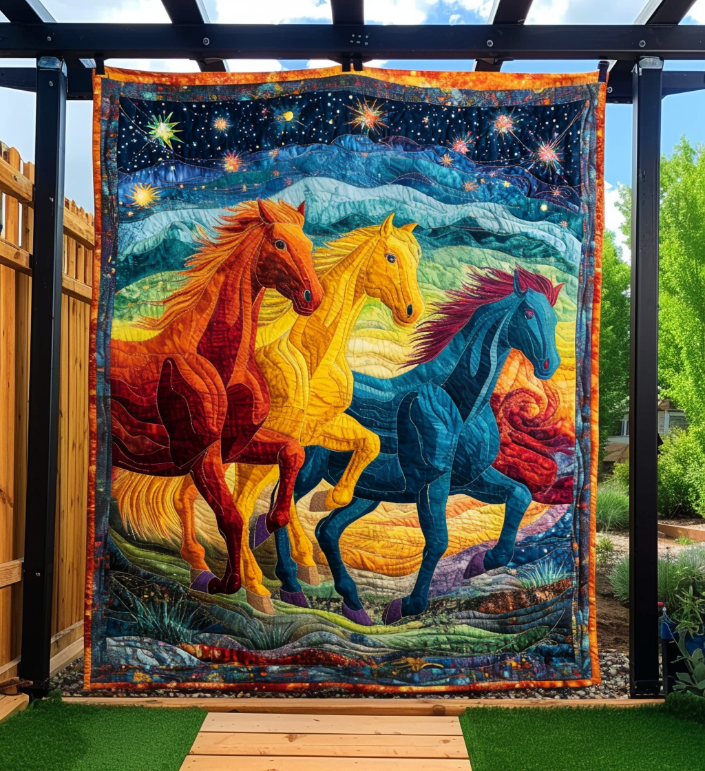 Starlight Gallop Art Quilt Hanging - Baby (30" x 40")