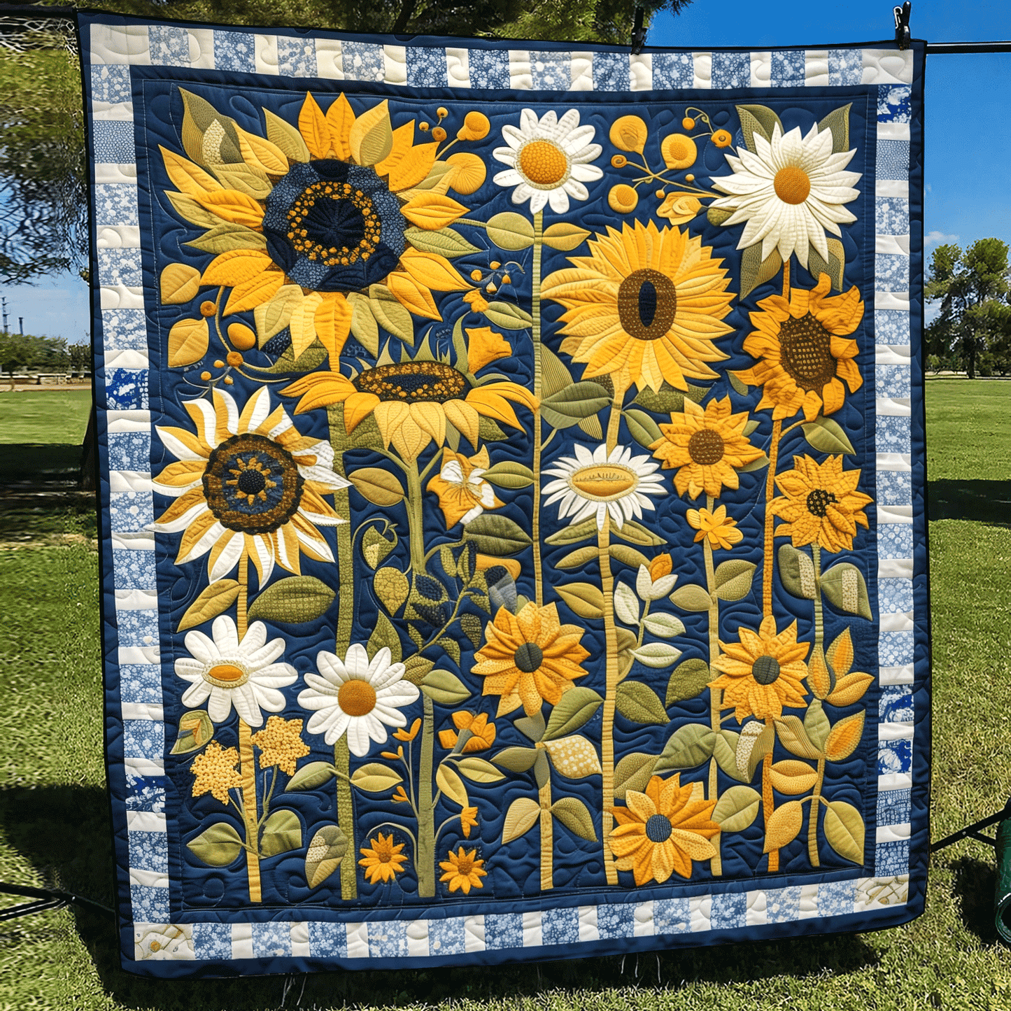 Starlit Garden Quilted Blanket - Throw (55" x 60")