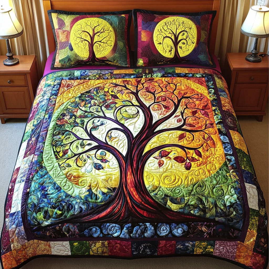 Starlit Woodland Dreams 3-Piece Quilted Bedding Set - Single (59" x 70")