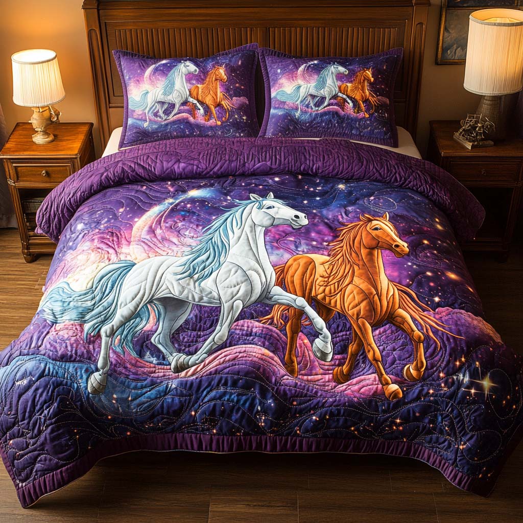 Starlit Stallion 3-Piece Quilted Bedding Set - Single (59" x 70")