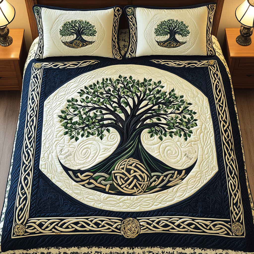 Starlit Woodland Dreams 3-Piece Quilted Bedding Set - Single (59" x 70")