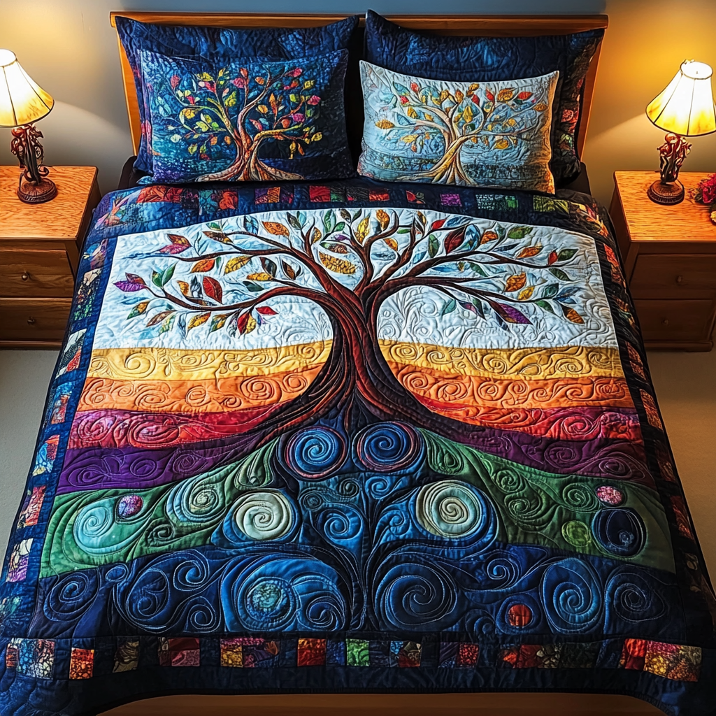 Starry Grove Enchantment 3-Piece Quilted Bedding Set - Single (59" x 70")