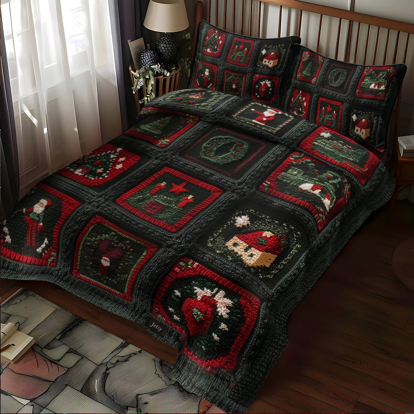 Starry Night Charm 3-Piece Quilted Bedding Set - Single (59" x 70")