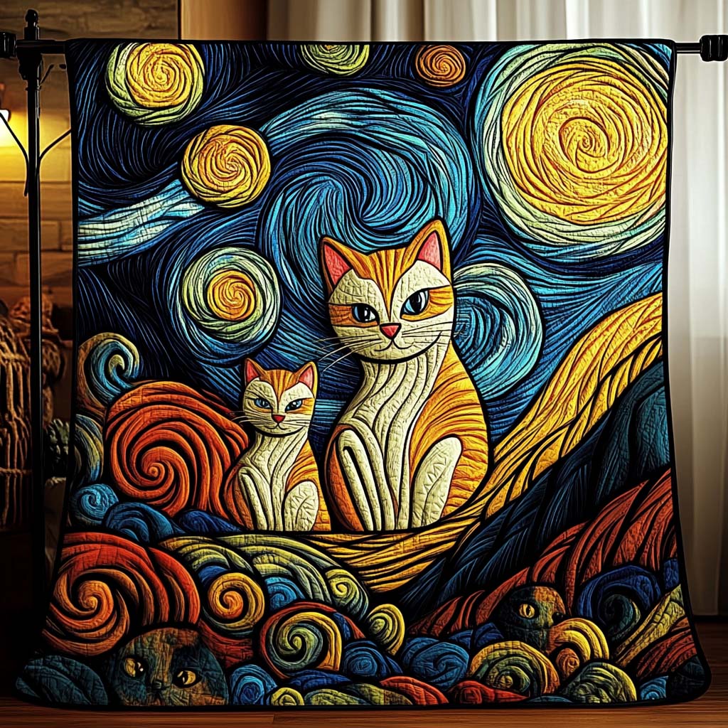 Starry Cat Quilted Blanket - Baby (30" x 40") - Pack 1