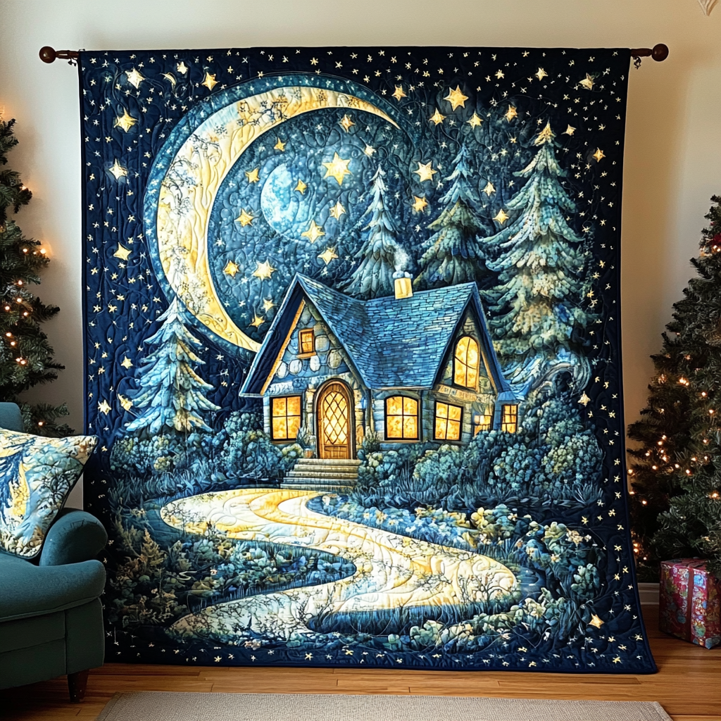Starry Cottage Dreams Quilted Blanket - Throw (55" x 60")